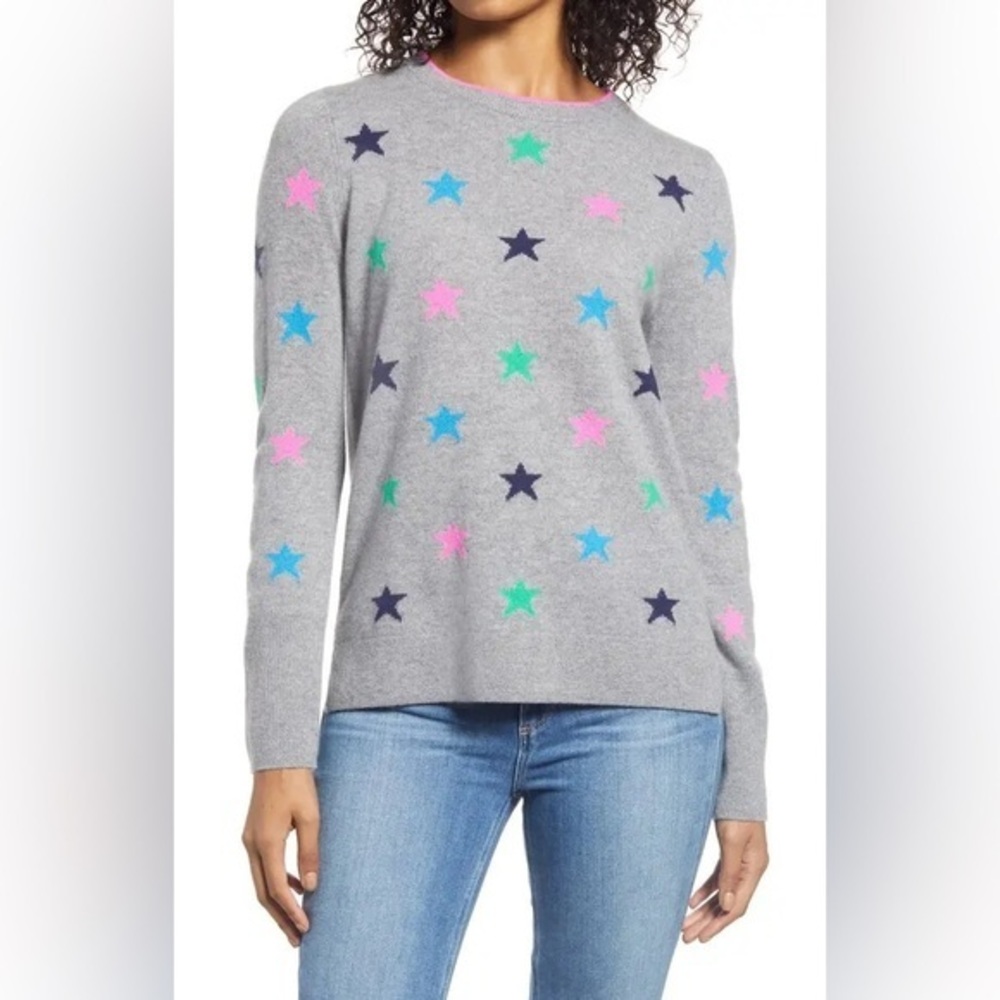 Halogen Cashmere Star‎ Print Colorful Sweater - Picture 2 of 8